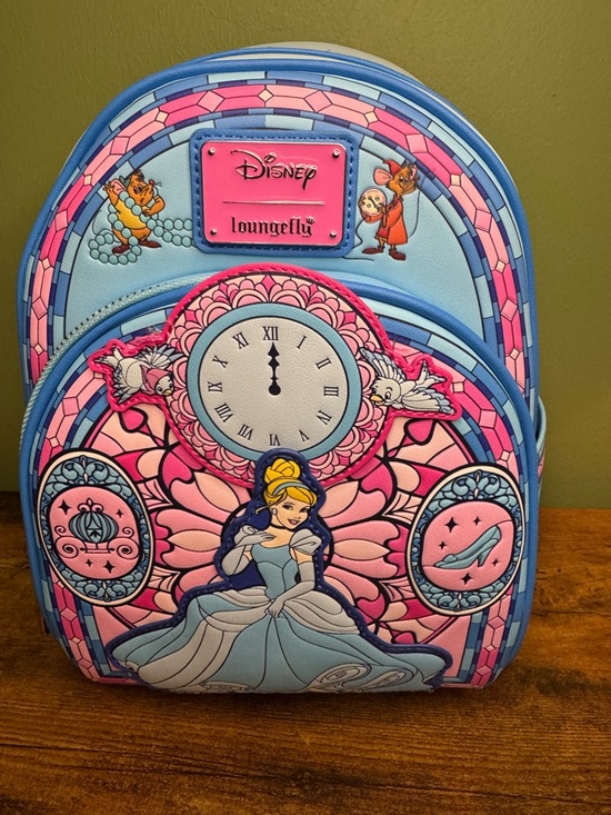 Loungefly Handbags - Loungefly Disney Cinderella Stained Glass Blue Pink Backpack